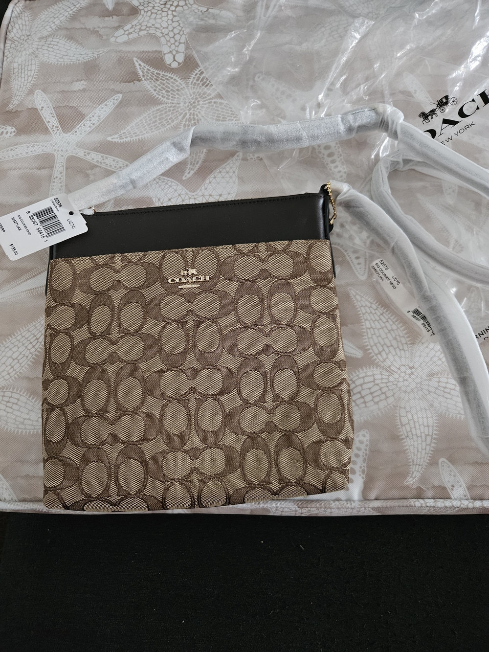 Coach Brown Khaki Signature Small Crossbody Bag